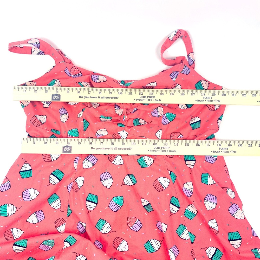 Torrid Fit N Flare Dress Pink Cupcake Sz 2 Poplin Sweetheart‎ Neck Shirred Midi - Picture 14 of 16
